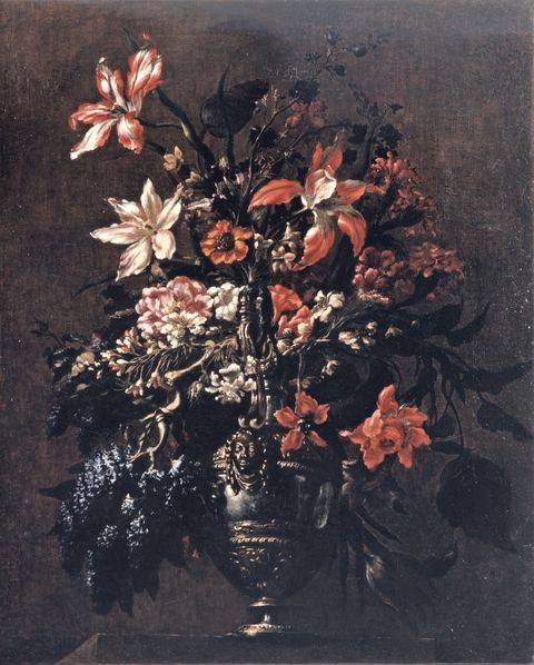 Anonimo — Vogelaer Karel van - sec. XVII - Natura morta con vaso di fiori — insieme